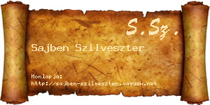 Sajben Szilveszter névjegykártya