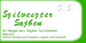 szilveszter sajben business card